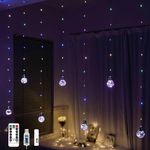 YOLIGHT Wishing Ball Curtain Lights 200 LED Window Curtain Lights with Remote, USB Battery Powered Twinkle Globe Fairy Lights for Wedding Party Bedroom Christmas Decoration (Multicolor)