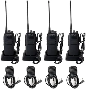 Retevis RT1 Walkie Talkies for Adults Long Range, 2 Way Radio with with Earpiece and Mic Set, 3000mAh, Rechargeable Two Way Radio, for Warehouse Construction(4 Pack)