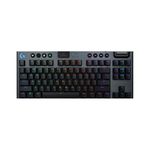 Logitech G915 X Lightspeed TKL Low-Profile Wireless Gaming Keyboard, Double-Shot PBT Keycaps, Fully Programmable Keys, RGB Backlighting, Sleek Aluminum Finishing, GL Brown Tactile - PC/Mac- Black