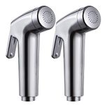 2 Pieces Bidet Sprayer Head Replacement for Toilet Cloth Diaper Sprayer Shattaf Hand held Bidet Rinse Spray Head Replacement Chrome（only Sprayer）…