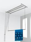 Synergy - 4 Pipes x 7 Feet - Heavy Duty - Stainless Steel Ceiling Clothes Hanger/Cloth Dryer with UV Protected Rope and Individual Drop Down Railers (SY-CL4-4P)