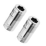 2Pcs 1/4" Square Hole to 1/4" Hex Converter Metal 1/4" Square Drive to 1/4" Hex Socket Bits Converter Screwdriver Bit Adapter Screwdriver Accessories