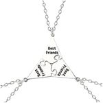 Yocoyee Multi Puzzles Best Friends Forever Necklaces Stainless Steel Engraved Heart Pendant Set Friendship Necklaces Gifts, Zinc, No Gemstone