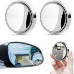 2Pcs Blind Spot Mirrors For Cars,Blindspot Mirrors for car,360�° Rotate Sway Silver HD Glass Round Curved Convex Wide Angle Mirror,Universal Car Blind Spot Mirrors for Car SUV Trucks Traffic Safety