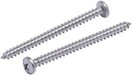 Bolt Dropper #10 X 2-1/2" Pan Head Phillips Wood Screw, (25pc), 18-8 (304) Stainless Steel Screws