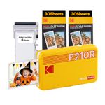 KODAK Mini 2 Retro 4PASS Mobile Photo Printer 5.3 x 8.6 cm Pack of 68 Sheets Yellow