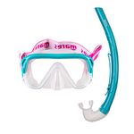Mares Aquazone Combo Keewee Jr, Combo Consisting of Mask and Snorkel Children - 8-14 Years, Aqua Transparent, Unisex