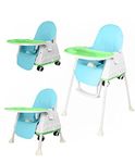 SYGA High Chair for Baby Kids,Safety Toddler Feeding Booster Seat Dining Table Chair with Cushion(Green)