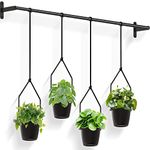 Mutool Hanging Plant Pots for Indoor Plants, 4 Pack Garden Hanging Basket Plant Hanger, Modern Wall and Ceiling Hanging Plant Holder with Melamine Planters