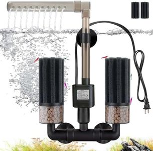 Digoos Electric Aquarium Sponge Filter with Submersible Pump, Ultra Quiet Power Filtration, Bio Media & Dual Sponges, Internal Filter for Freshwater & Saltwater Fish Tanks