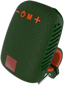 Bike Speaker, IPX5 Waterproof, USB Rechargeable, FM Radio, Portable Handlebar Speaker with Memory Card Slot, for Cycling (Dark Green)