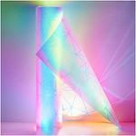 Beautysaid Stained Glass Window Film Rainbow Frosted Glass Film Opaque Privacy Windows Film Iridescent Self-adhesive Colourful Anti UV Frosting Window Film For Rental Bathroom 44.5 * 200cm