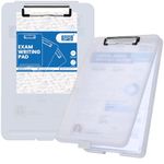 SPS Exampad A4 Plastic Clipboard with Built-in Storage and Pen Holder - Ideal for School, Office, Travel - Perfect for Students and Professionals, School and Office - Translucent