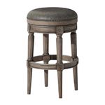 Maven Lane Pullman Backless Bar Stool in Reclaimed Oak Finish w/Ronan Stone Vegan Leather