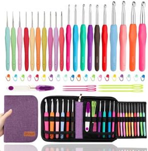Yarniss 20 Sizes Ergonomic Crochet Hooks Set for Beginner 0.5mm-10mm