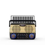 XHDATA D902 Wind Up Radio,Portable Battery Radio Retro, with Bluetooth Speaker/Flashlight,SW FM AM Supports TF Card USB MP3 Player