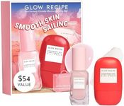 Glow Recipe Smooth Skin Sailing Skincare Set - Watermelon Glow Pink Juice Facial Moisturizer + Silicone-Free BHA Strawberry Pore Minimizer Blurring Drops (2 Count)