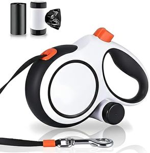 LULUPET 26Ft Retractable Dog Leash with Dispenser and Poop Bags, Heavy Duty Dog Leash for Small,Medium & Large Dogs Up to 110lbs, Durable Chrome Plated Hook,360° Tangle-Free