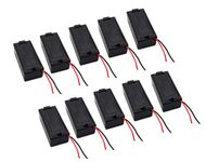 Electronic Spices (Pack of 10) 9V Battery Holder with ON Off Switch Black Cover Lead Wires 9V Battery holder