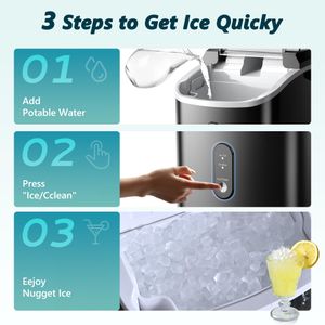 EUHOMY Nugget Ice Maker – Countertop Chewable Ice Machine