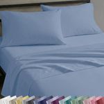 California Design Den Soft 100% Cotton Sheets for Queen Size Bed Sheets with Deep Pocket, Queen Sheet Set with Sateen Weave, Cooling Sheets (Blue Hydrangea)