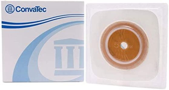 Convatec 125260 SUR-FIT Natura Two-Piece Cut-to-Fit, Stomahesive Flexible Skin Barrier with Tape Collar, White, 57mm (2 1/4") Flange, Overall Dimension 5" x 5", 10/BX