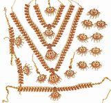 Nagneshi ArtAdorable Gold Plated Pearl Choker Necklace Set for Women,Matte Finish Bridal Jewellery Set -3 Neckless, 1 Pair Earring, 1 Maang Tikka, 1 Kamarband, 9 Hair Clip