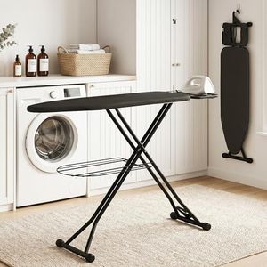 Artiss Ironing Board with Iron Rest, 3 Layers Extra Thick Cover Foldable Ironing Board, 7 Adjustable Height, Easy Storage Compact and Space Saver with Smart Hanger for Laundry Room, 20kg Capacity