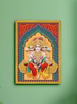 999STORE Panchmukhi Hanuman Ji Photo Painting With Photo Frame For Temple/Mandir Panch Mukhi Hanuman Photo Frame (Mdf & Fiber 11X8 Inches) God004 - Engineered Wood