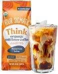 FOUR SIGMATIC Organic Cold Brew Coffee Grounds | Dark Roast, Fair Trade Coarse Grounds with Lion's Mane and Chaga | Cold Brew Mushroom Coffee for Crash-Free Focus | 12 oz Bag