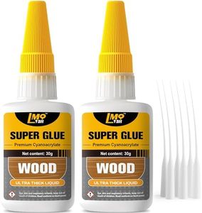 Wood Super Glue Liquid, Clear Instant Cyanoacrylate Adhesive for Wood Crafts Repair Woodworking, All Purpose CA Glue for Shoe Ceramic Plastic Leather Glass Model Metal Pottery Aquarium Porcelain Stone