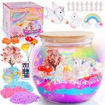 Yellcetoy Unicorn Terrarium Kit for Kids,Unicorn Gifts for Girls 5 6 7 8 9 10 Years Old, Light-Up Arts and Crafts Unicorn Toys for Kids Girls Ages 5-12