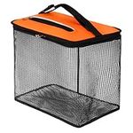 QualyQualy Floating Fish Basket, Fishing Basket for Live Fish, Foldable Fishing Holder Minnow Bucket Portable Collapsible Mesh Fishing Bait Storage Cage for Fish Live Well