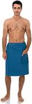 TowelSelections Men's Wrap, Shower and Bath Waffle Spa Towel Wrap, Vallarta Blue, Small-Medium