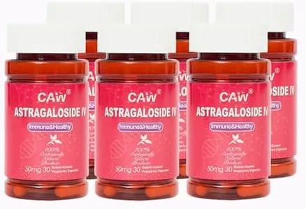 CAW Max Absorption Astragaloside IV 98% 50mg 180capsules | Immune Support | Anti-Aging Supplement | 50mg 30 Enteric-Coated Vegetarian Capsules 6 Bottles