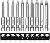 MulWark Robertson Square Allen Wrench Drill Bits Set 10PC Screwdriver Bit Set, 2.3" Long 1/4" Diameter Quick Release Shank Magnetic Square Drive Bit Set for Assembling Furniture