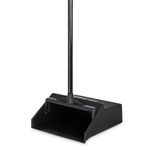 Carlisle FoodService Products Duo-Pan Upright Dust Pan with Serrated Yoke for Home, Restaurants, Kitchen, Lobby, and Office, Plastic, 30 Inches, Black