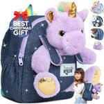 Naturally KIDS Unicorns Gifts Girls, 2 3 Year Old Girl Birthday Gift Ideas, Unicorn Toys for 3 Year Old Girls, 01 Small — Purple Unicorn, Small, Daypack Backpacks