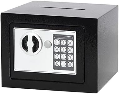 Parrency Security Digital Safe for Home Office,0.17 Cubic Home Keypad Safe,Protect Money,Jewelry,Passports (Black)