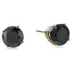 14k Yellow Gold Black Diamond Stud Earrings (1cttw)