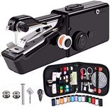 Mcree Mini Portable Sewing Machine, DIY Mending Machine Household Sewing Handheld Tool for Beginners Adult for Fabric Clothing (Black, Type 3)