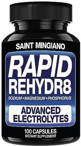 Saint Mingiano Rapid Rehydr8 Electrolyte Supplements 100 Capsules �– Aid in The Prevention of Cramping and Supports Muscle Endurance and Recovery - 100 Easy to Swallow Capsules