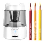 ZMOL Battery Powered Electric Pencil Sharpener,Small Battery Operated Pencil Sharpeners,Fast Sharpen, Suitable for No.2/Colored Pencils(6-8mm), School/Classroom/Office/Home (White)