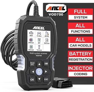 Ancel VOD700 Máquina de Diagnosis para Coche Volvo, OBD2 Herramienta de Diagnóstico para Sistemas Completos con 12+ Funciones, Lector OBD con Aceite EPB ABS SRS SAS TMPS Bat Bas Reset