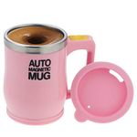 TsunNee 380ML Electric Self Stirring Coffee Mug, Stainless Steel Auto Magnetic Mug, Auto Mixing Cup for Coffee Tea Hot Chocolate Milk Cocoa Protein, Pink