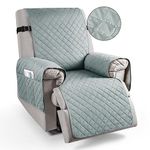 TAOCOCO Recliner Slipcovers,100% Waterproof Recliner Chair Covers with Pockets,Sofa Slipcover for Recliner Chair,Chair Non Slip Cover for Pets/Kids with Elastic Strap(Mint Green,UPDATE)