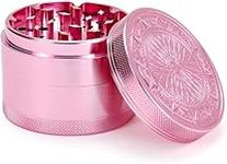 VICKYDGE 2.5 Inch Grinder - Large Kitchen Grinder with Exquisite Pattern, Pink