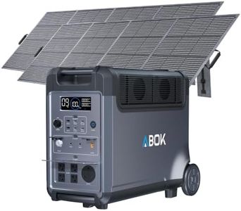 ABOK 3600 Portable Power Station, 3840Wh LiFePO4 Battery, 3600W Electric Solar Generator for Home Use, Power Outages, Emergency, Outdoor Camping, RVs (3840Wh + Extra Battery)