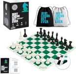 Best Chess Set Ever Tournament Chess Set, 3X Triple Weighted Staunton Pieces, with 50 cm (20 in) Foldable Double-Sided Silicone Chess Board, Super Heavyweight Edition Unmatched Chess Set for Adults