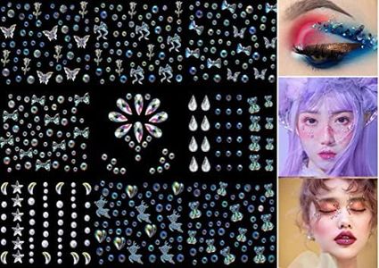 Butterflies Face Gems Jewels Stick for Women Eyes Body Face Gems Stickers Rainbow Face Gems Festivals Party Temporary Tattoo Festival Makeup Women Rave Party Decor